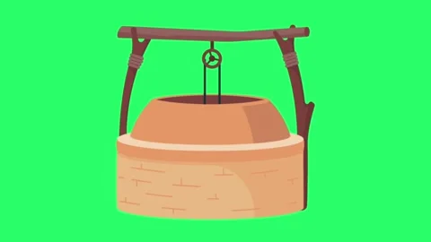 Animation pond on green background. Stock Footage 264803948