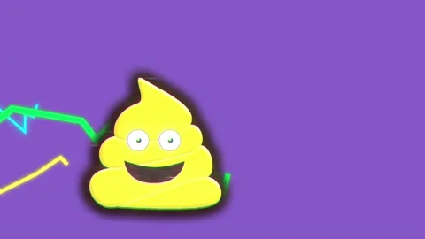 Animation Of Poop Icon Over Diagram 