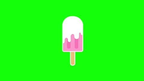 Animation of popsicle dripping on green screen background. Stock Footage 335638390