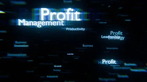 Animation with popular business terms like Strategy, Startup, Profit Stock Footage 311856419
