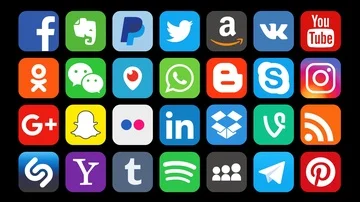 Animation of popular social media logos Stock Footage