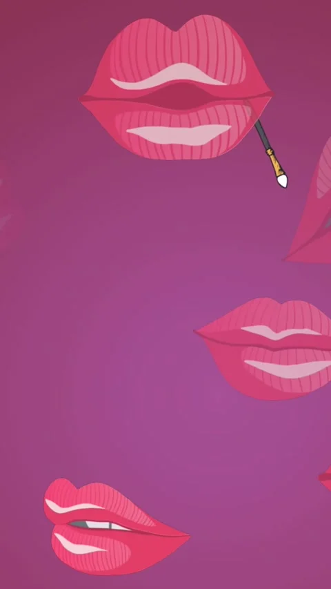 Animation of powder brush on pink background Stock Footage 342097762