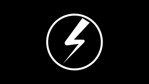 Animation with power icon on a black background. Stock Footage 327756735