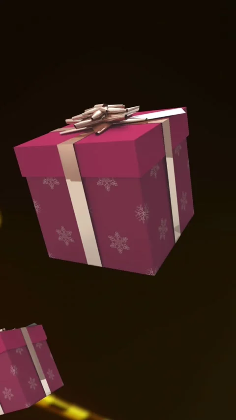 Animation of presents and candy canes on black background Stock Footage 342676671