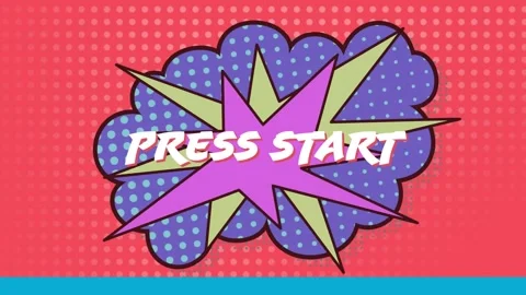 Animation of press start over cloud and explosion on red background Stock Footage 328506783