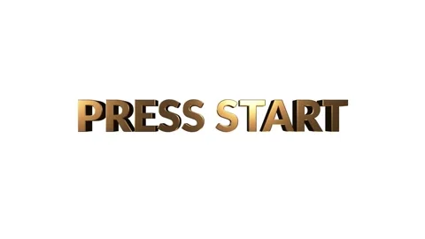 Animation of PRESS START title appearing on 3d style graphics background Stock Footage 153878006