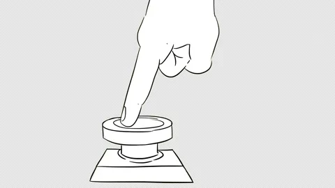Animation of pressing a finger on a button. Stockbeeldmateriaal 187843923