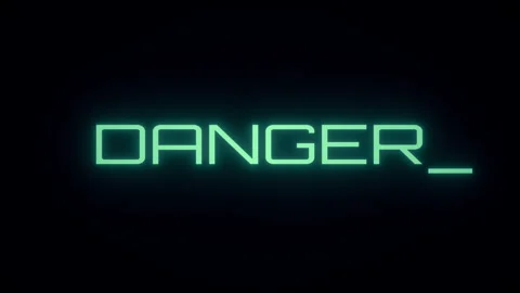 Animation of a printed text DANGER with a digital glitch effects. Stock Footage 335668949