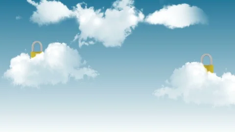 Animation of Private Cloud Lock Stockbeeldmateriaal 98225092