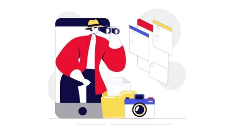 Animation of Private Investigator Vector Illustration Stock Footage 314304457