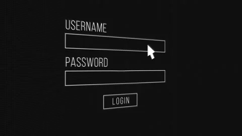 Animation process of entering computer username and password with access denied  Stock Footage 102342507