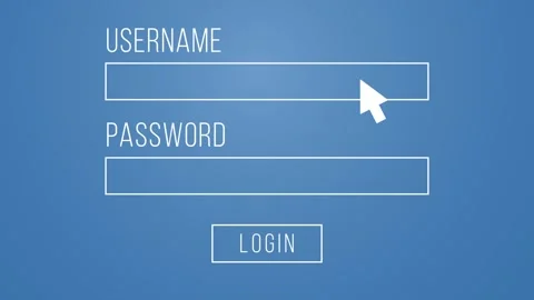 Animation process of entering computer username and password with access denied  Stock Footage 102342587