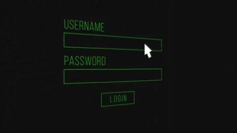 Animation process of entering computer username and password with access granted Stock Footage 102343111