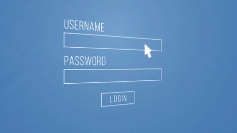 Animation process of entering computer username and password with access granted Stock Footage 102343447