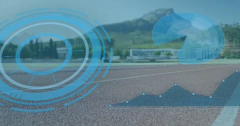 Animation of processing circle and digital screen over african american male Stock-Footage 329698235