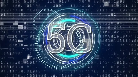 Animation of processing circle over binary code on navy background Stock Footage 327712236