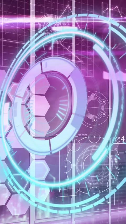 Animation of processing circle over digital screen with diverse data Stock Footage 341976471