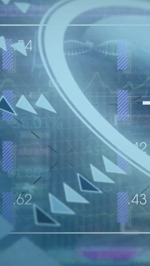 Animation of processing circle, radar and financial data on digital screen Stock Footage 343828142