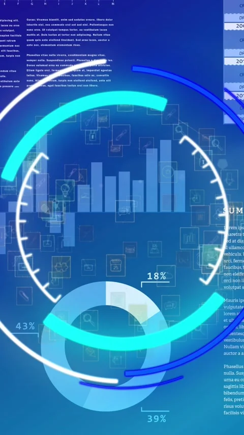 Animation of processing circle on scientific graph and data Stock Footage 344774743