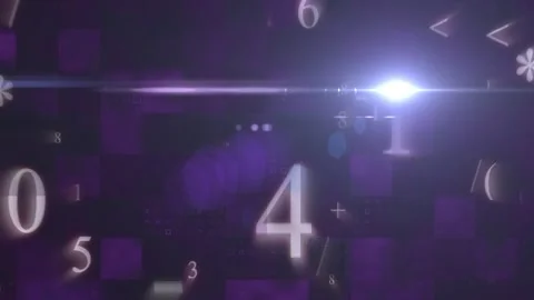 Animation of processing data falling, with lights on black background Stock Footage 329849448