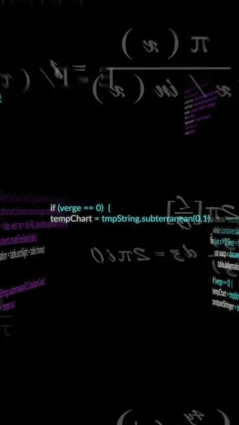 Animation of processing text data and mathematical equations on black background Stock Footage 320288924