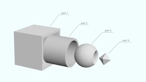 Animation of product design visualization, 3d rendered. Movement of simple Stock Footage 134606337