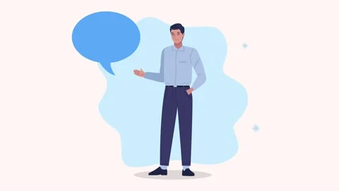 Animation of a professional man standing with a thought bubble for corporat.. Stock Footage 339111981