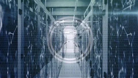 Animation of profile icon and network of connections against computer server Stock Footage 327898188
