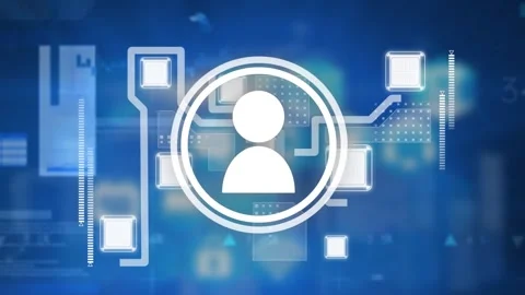 Animation of profile icon floating over ... | Stock Video | Pond5