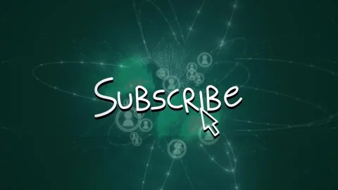 Animation of profile icons in globe and abstract pattern with subscribe text, Stock Footage 330174935