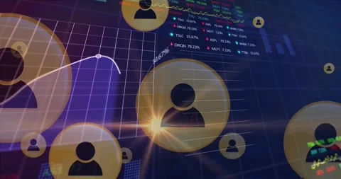 Animation of profile icons, multiple gra... | Stock Video | Pond5