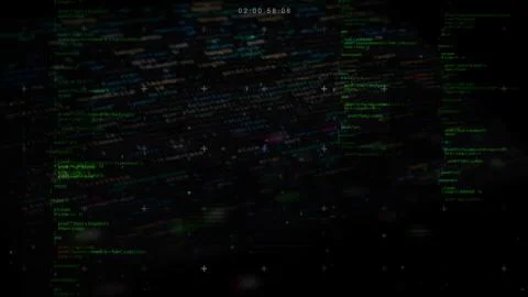 Animation of programming on abstract digital screen. Digital animation of Stock Illustration