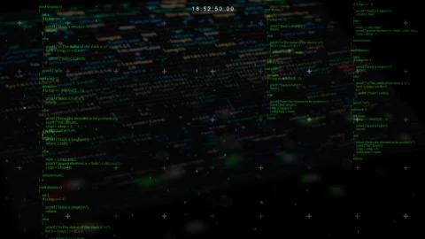 Animation of programming on abstract digital screen. Digital animation of Stock Illustration