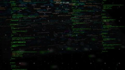 Animation of programming on abstract digital screen. Digital animation of 스톡 일러스트