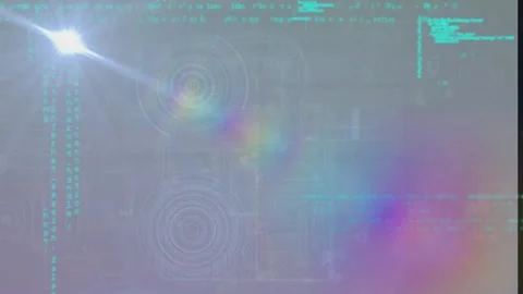 Animation of programming data and light moving over graphical padlock and Video stock 328004833