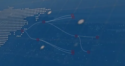 Animation of programming language, abstract pattern, map and globe against Stock Footage 329968175