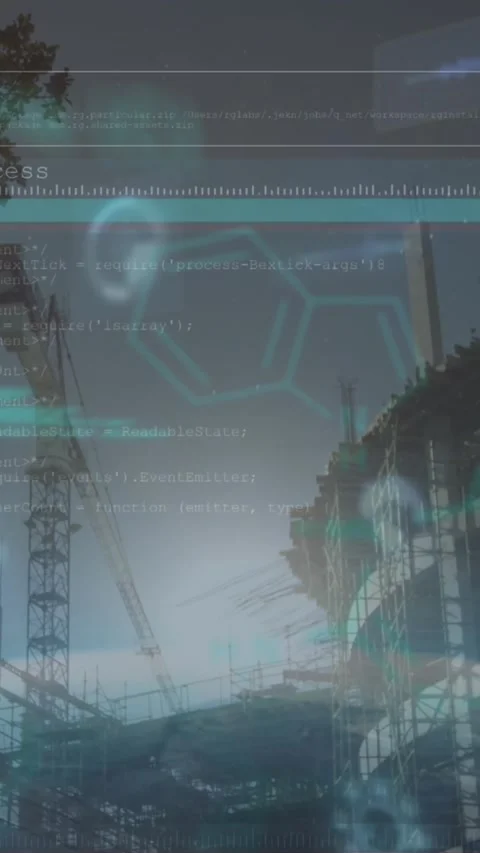 Animation of programming language, abstract patterns over globe against under 動画素材 321719852