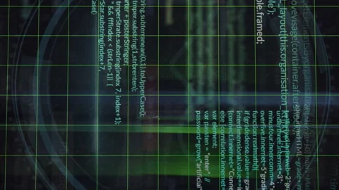 Animation of programming language, cyber security, message icons over data Stock Footage 313355703