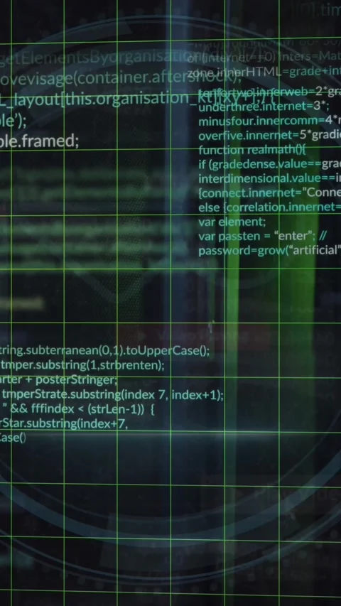 Animation of programming language, cyber security, message icons over data 動画素材 320983719