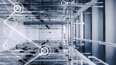 Animation of programming language, graphs and connected dots on data server Stock Footage 312797777