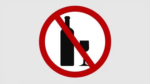 Animation prohibiting alcohol. Stock Footage 231564956