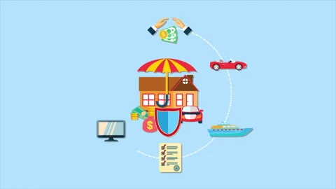 Animation property protection concept Stock Footage 276904350