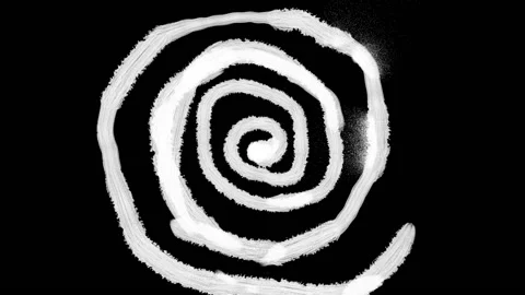 Animation of psychedelic white grunge lines twisting on a spiral. Stock Footage 143044535