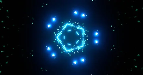 Animation of a Pulsating Neon Pentagonal Shape 2. 4k Stock Footage 167837056
