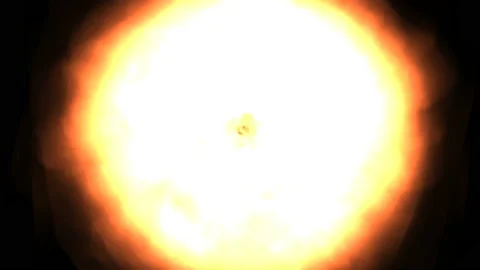 Animation of a pulsating solar explosion on a black background. Stock Footage 126588321