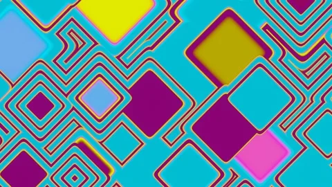 Animation of pulsation of abstract multicolored squares changing size Video stock 187478086