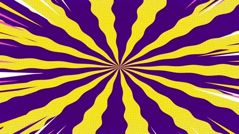 Animation of purple and yellow comic cartoon background Stock Footage 281604904