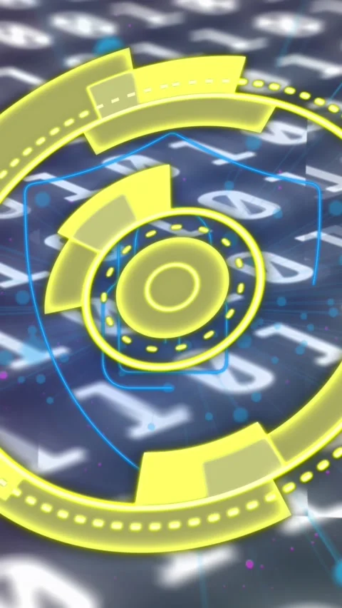 Animation of purple circle over binary code Video stock 342642319