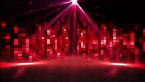 Animation of purple cloud with spotlights and red graphic music equalizer Видео 157350119