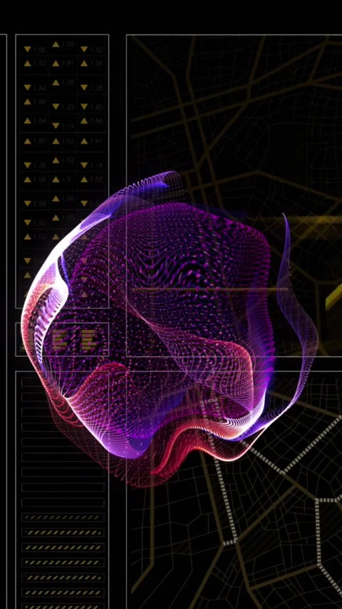 Animation of purple digital wave over interface with data processing against Stock Footage 342010119
